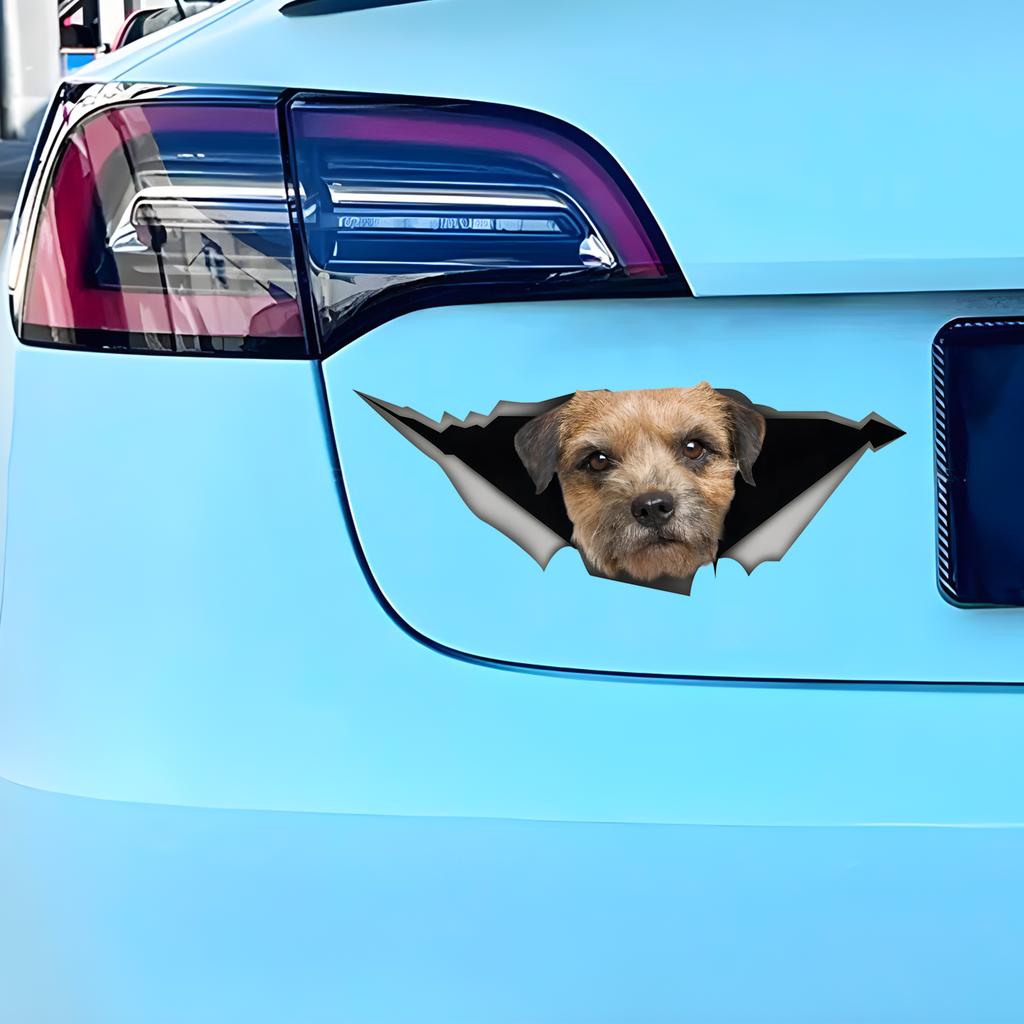 Border Terrier Car Stickers, Waterproof Pvc Animal Decals With 3D Effect, Block Scratches and Increase Fun Auto Parts
