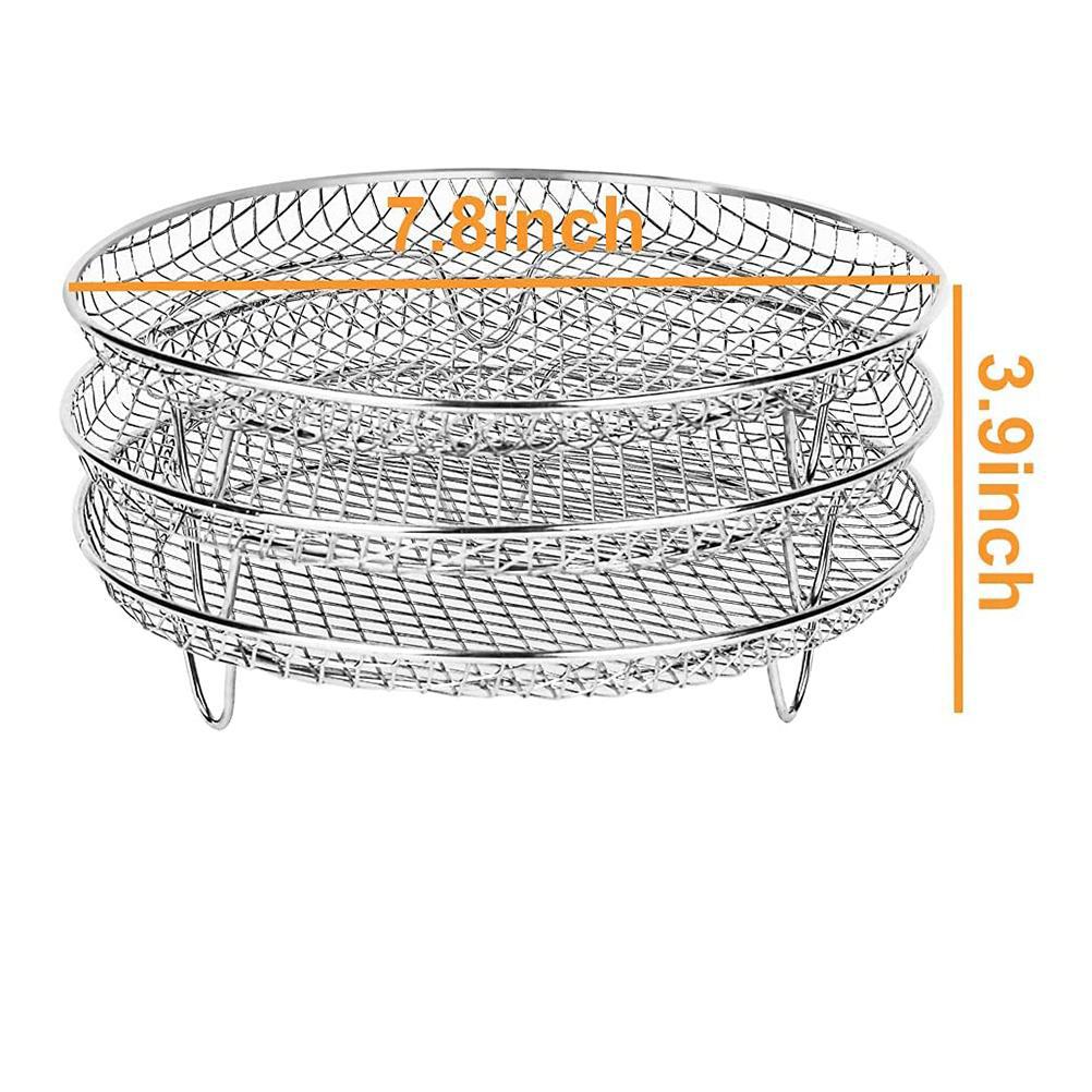 Zestaw 3 szt. Stojak do frytkownicy beztłuszczowej Trzy piętrowe stojaki do dehydratora Stal nierdzewna 304 Stojak do frytkownicy beztłuszczowej Akcesoria do frytkownicy beztłuszczowej