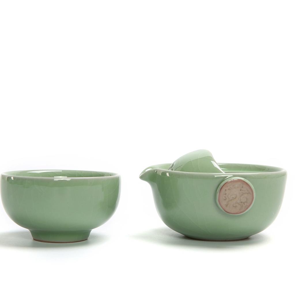 Direct Sales Ru Kiln Kuaike Cup, A Cup Of Ceramic Kung Fu Tea Set, Travel Portable Teacup, Teapot Customization