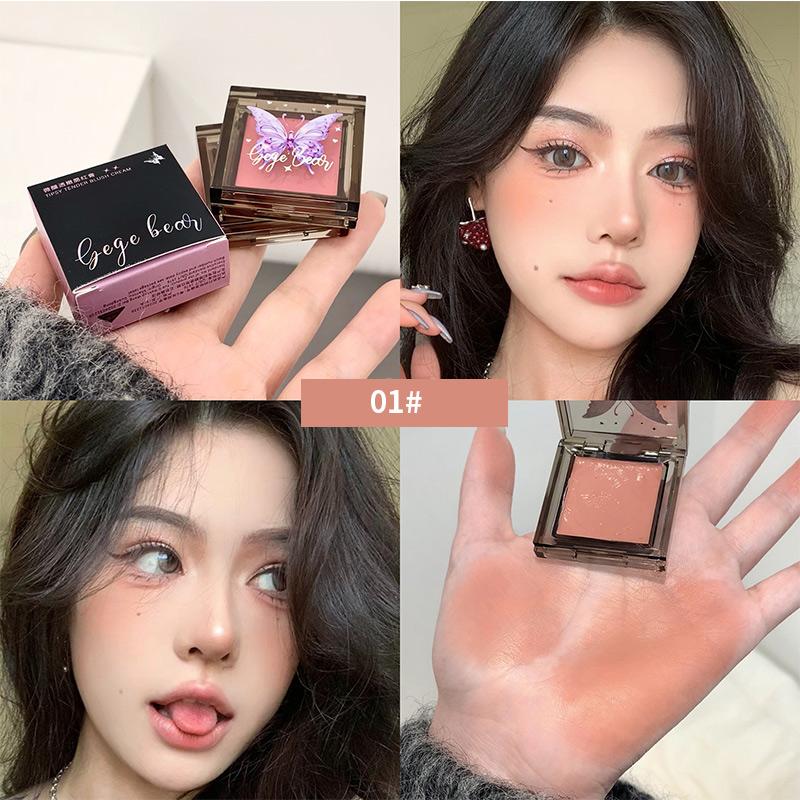 Single Color Slightly Drunk Blusher Natural and Delicate Rouge Paste Cosmetics Waterproof Long Lasting Attractive Makeup