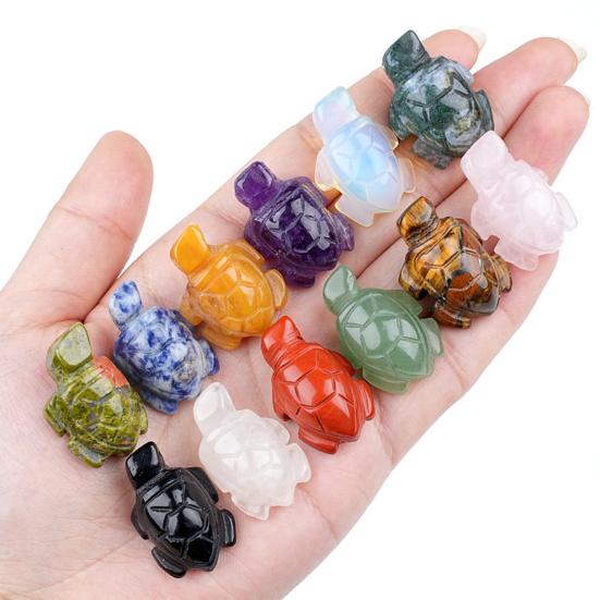Micro Landscape Turtle Ornament Hand-Carved Natural Stone Figurines Symbolizing Longevity Good Luck Statue for Fish Tank