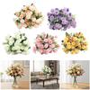 Silk Artificial Flowers Bouquet Vibrant Room Decor Flower Centerpiece for Living Room Office Wedding Anniversary