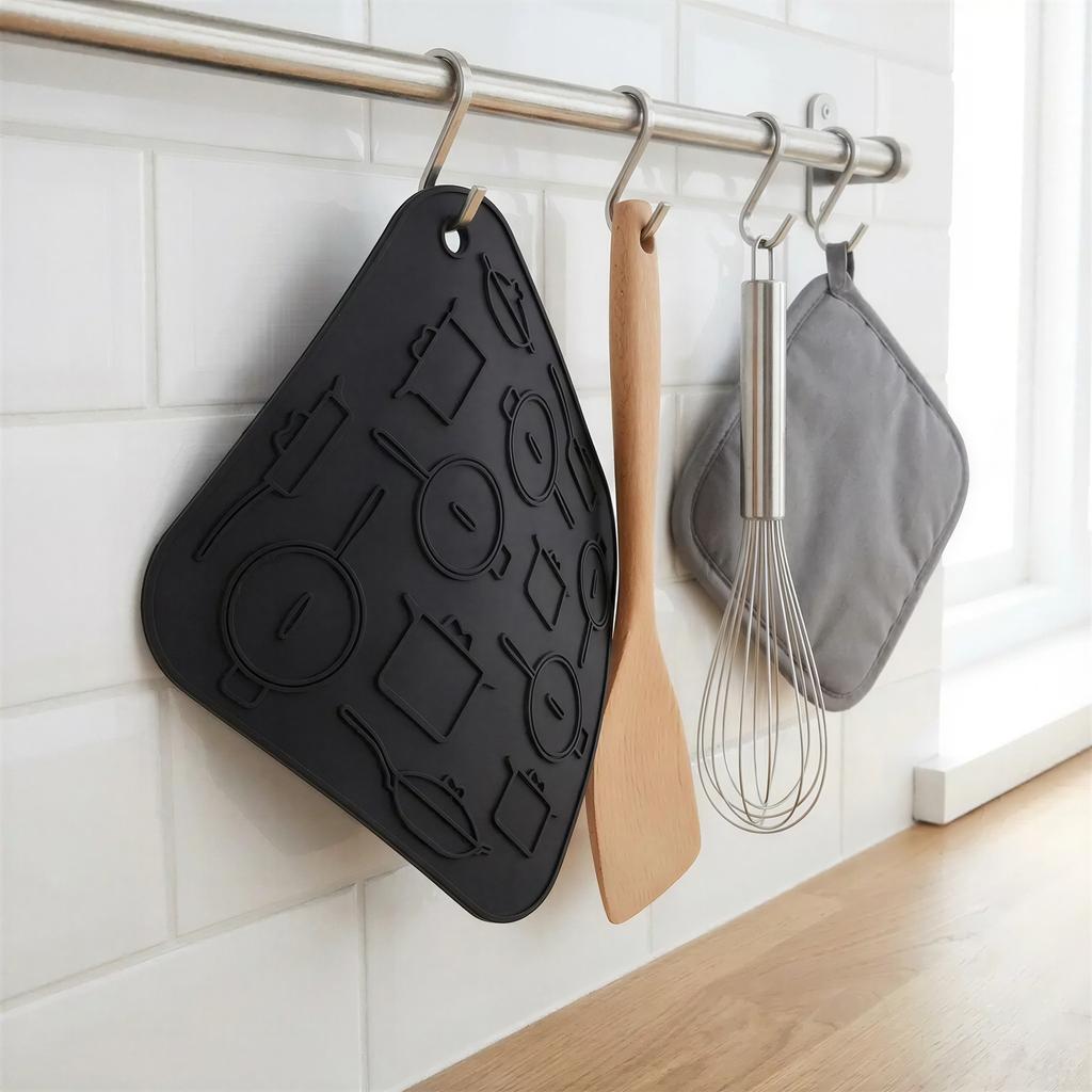 ANTI-SLIP SILICONE PROTECTIVE PAD FOR HOT POT, BLACK 17cm