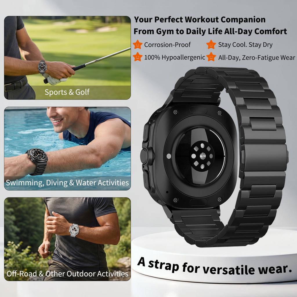 Premium Titanlegierungsarmband Business-Band für Samsung Galaxy Watch Ultra 47mm 2025 Bänder Für Galaxy Watch 8/8 Classic Armband