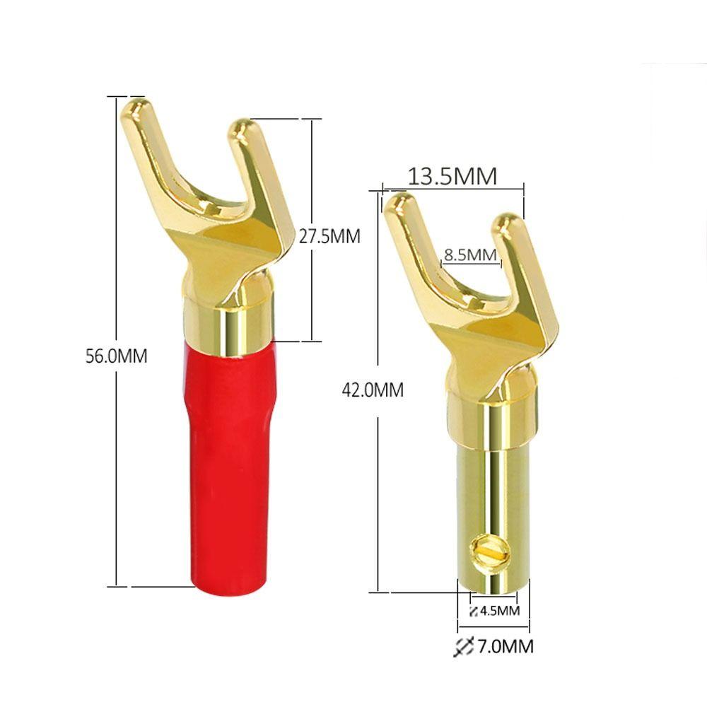 2/4Pcs 24K Gold Plated Gold Plated Audio Connector Self-locking Banana Plug  Audio Cable Adapter