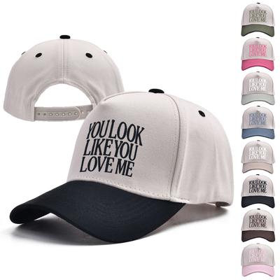 Women Men Adult Washed Printed Baseball Cap Washed Cotton Daddy Hat