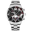 Set da 3 Orologi, Braccialetto Anello per Orologio, Orologio da Uomo, Orologio con Cinturino in Acciaio, Orologio al Quarzo