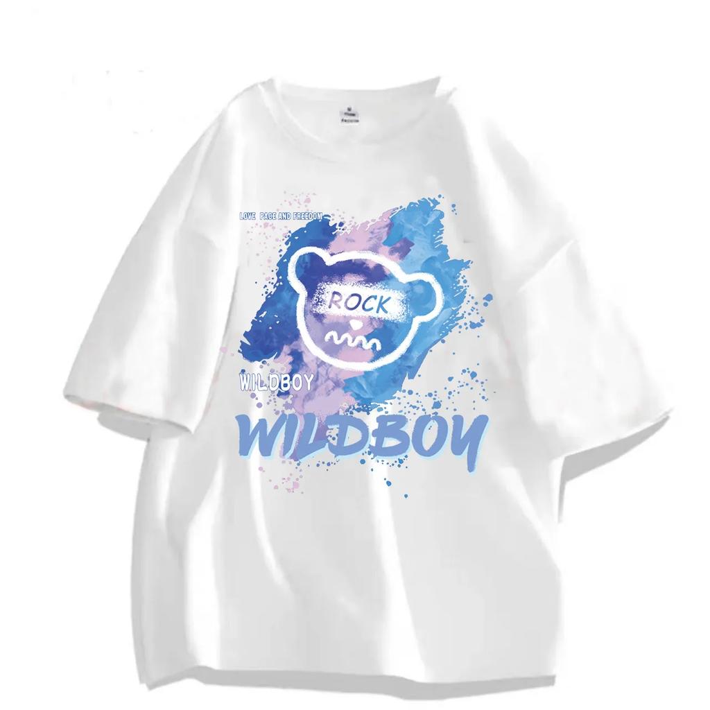 100% Cotton Summer T-shirt Trend Thin Color Breathable Casual Gothic Punk Style Harajuku Streetwear Oversize Gym Clothing