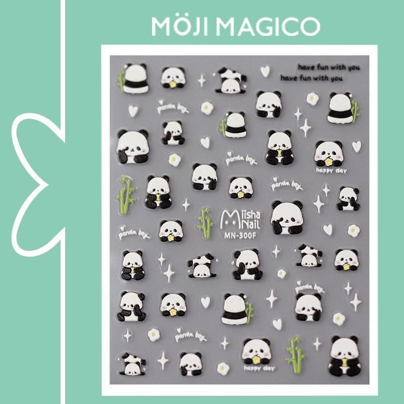 

Qiji Cute Panda Three-Dimensional Relief Nail Sticker Waterproof Nail Sticker Decorative Jewelry Mn299 300 MN299