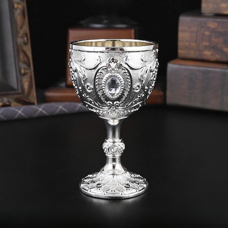 Vaso de Whiskey Metálico Estilo Europeo de Dos Onzas con Diseño Geométrico para Decoración de Bar en Casa