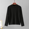 Women's Autumn/Winter Loose Knit Sweater - Half-High Collar, Long Sleeve, Solid Color