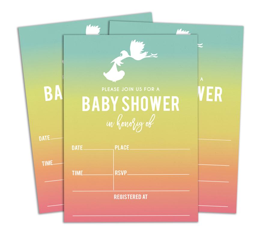 Darling Souvenir Einladungskarte für Babyparty, druckbar, zum Ausfüllen oder Beschreiben, blanko, Einladungen, Partyzubehör, 28 Stück