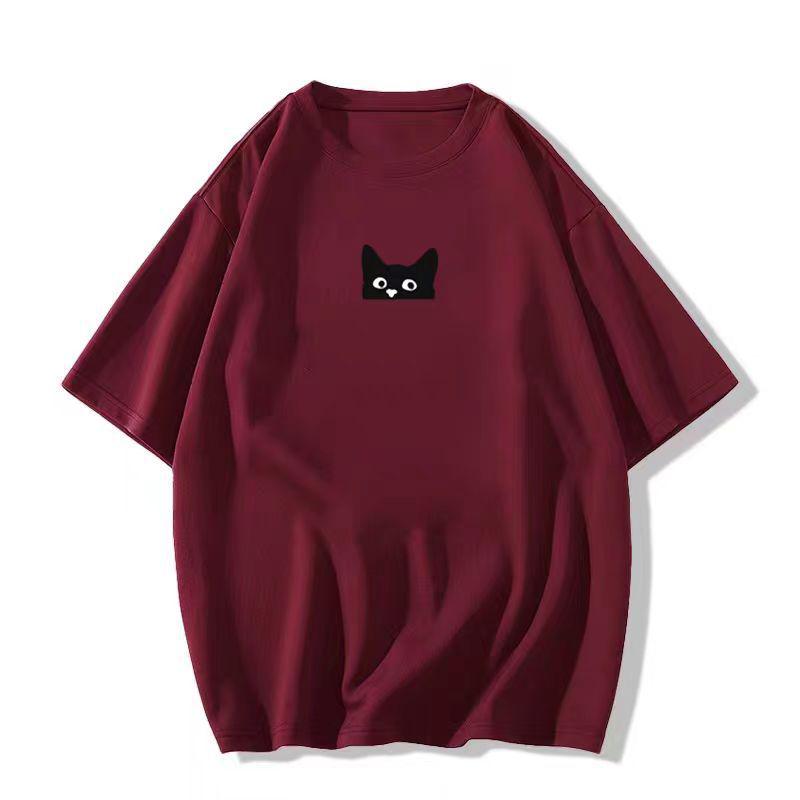 Vintage Cartoon T-Shirt for Women - Oversized, Plus Size, Pure Cotton, Short Sleeve, Trendy Round Neck, Summer Top for Couples