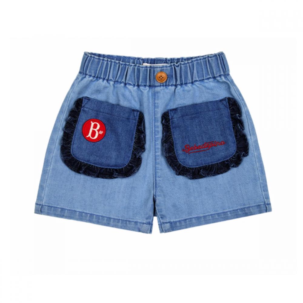 Bebe De Pino Baby Denim Shorts Frill Pocket Bp52dp149 denim/100