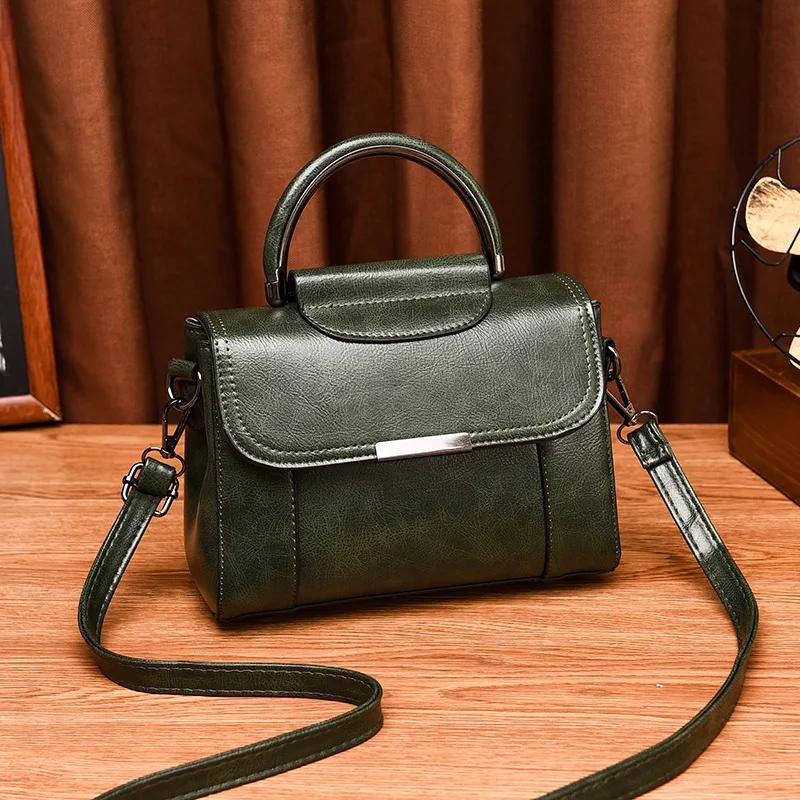 

Новые Ретро Модные Узорные Кожаные Сумки Через Плечо для Женщин Дизайнерские Маленькие Сумки на Плечо с Цепочкой Сумка-Почтальон Мини Кошельки темно-зеленого