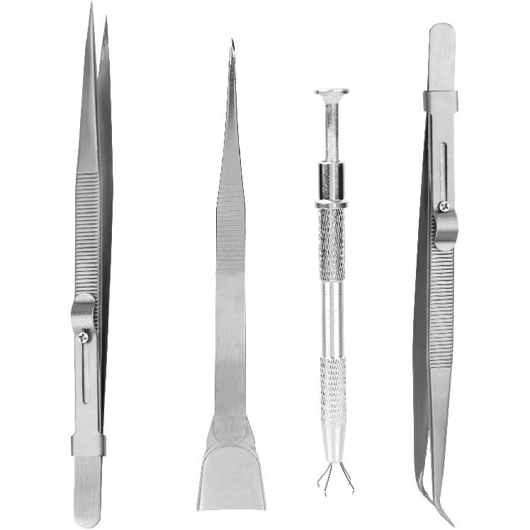 4pcs Sprinkles Tool for Cake Decorating, Jewelry Septum Earring Piercing Ball Bead Holder Screw On Grabber Tool Includes Claw Pen Pearl Grabber &