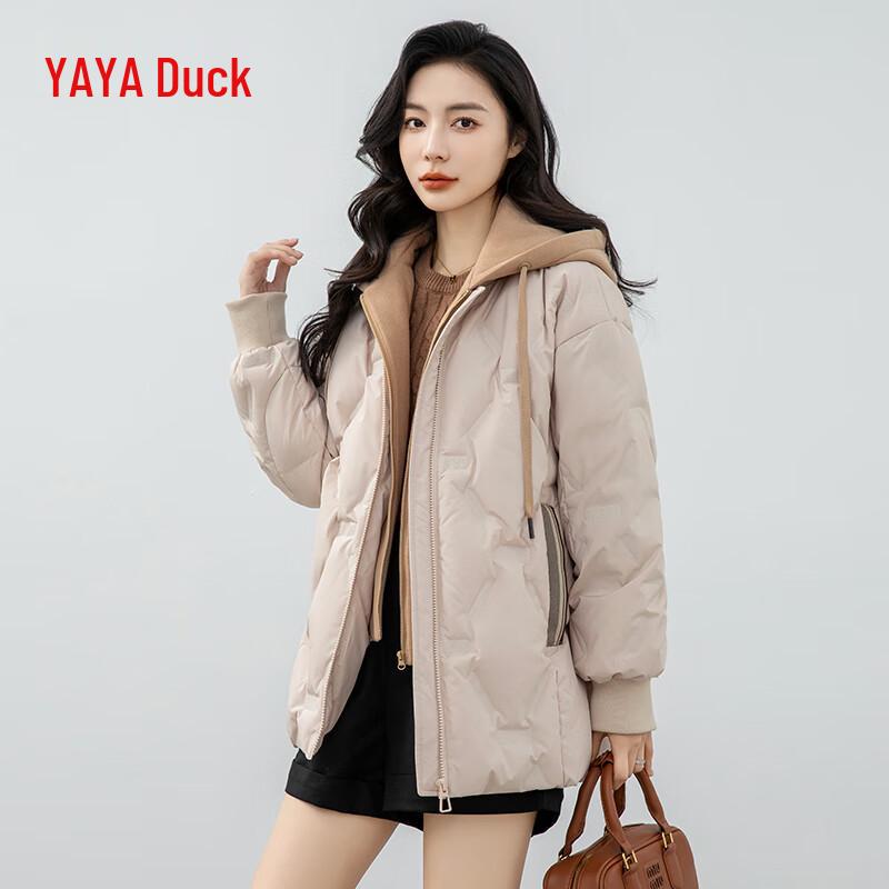 YAYA Women's Detachable Hooded Down Jacket