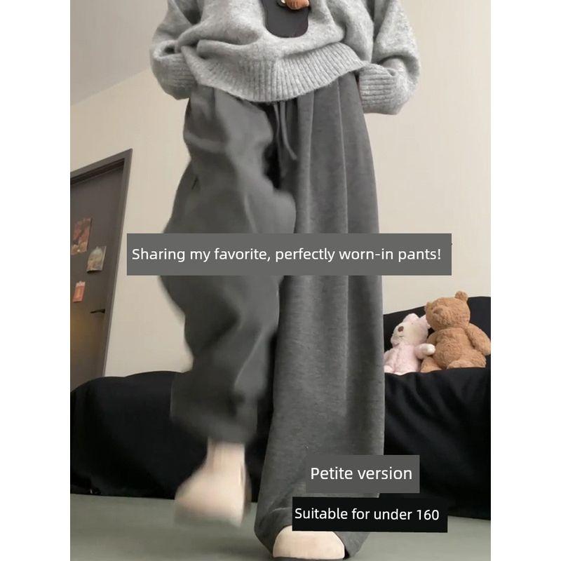 

Gray Loose-Fitting Women s Pants in a Lazy Boyfriend Style for Spring, Plus-Size, Flattering for Petite Figures, Casual Wide-Leg Pants Gray Little Man XL [Recommended 60-70kg]