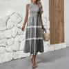 Sleeveless Women's Dress Casual Flowy A-Line Midi Tshirt Dresses With Pockets Crewneck Vocation Boho Beach Sundress