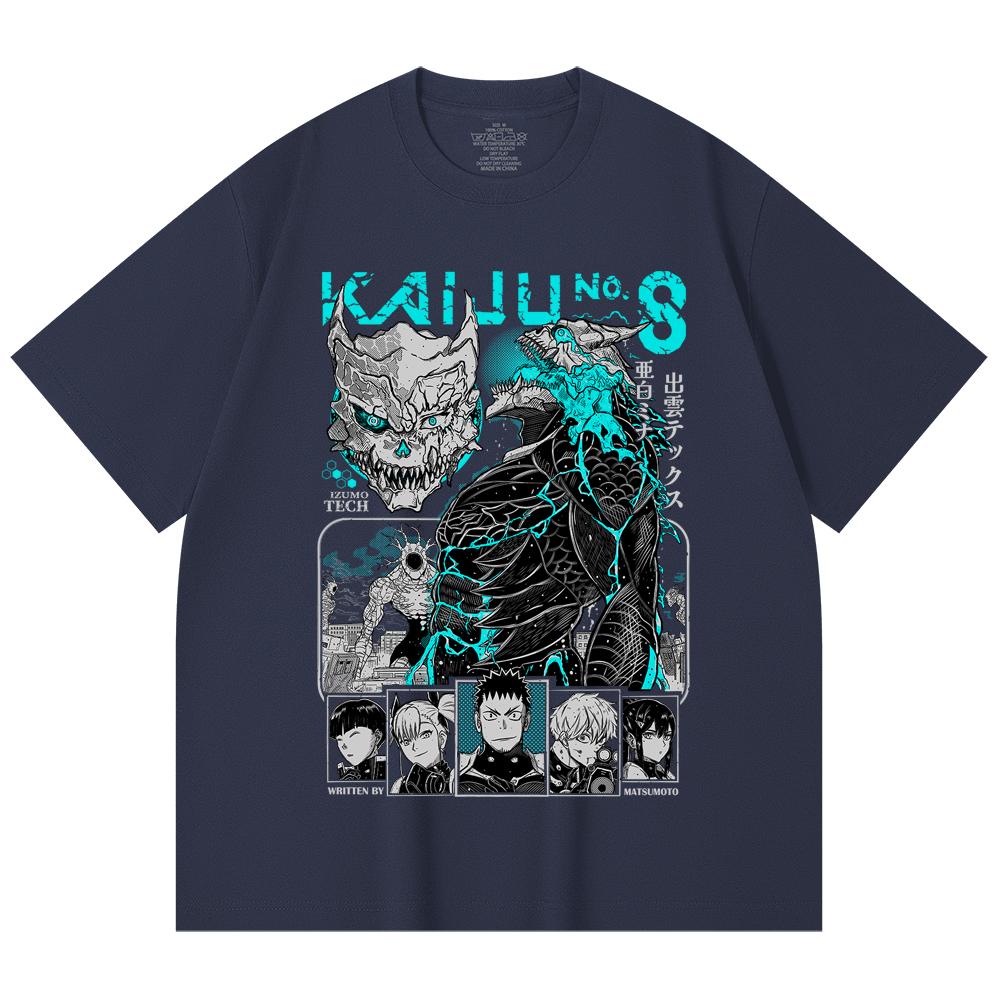 230 Gsm 100% Cotton Kaiju No 8 V1 Print Unisex Heavy Cotton T Shirt