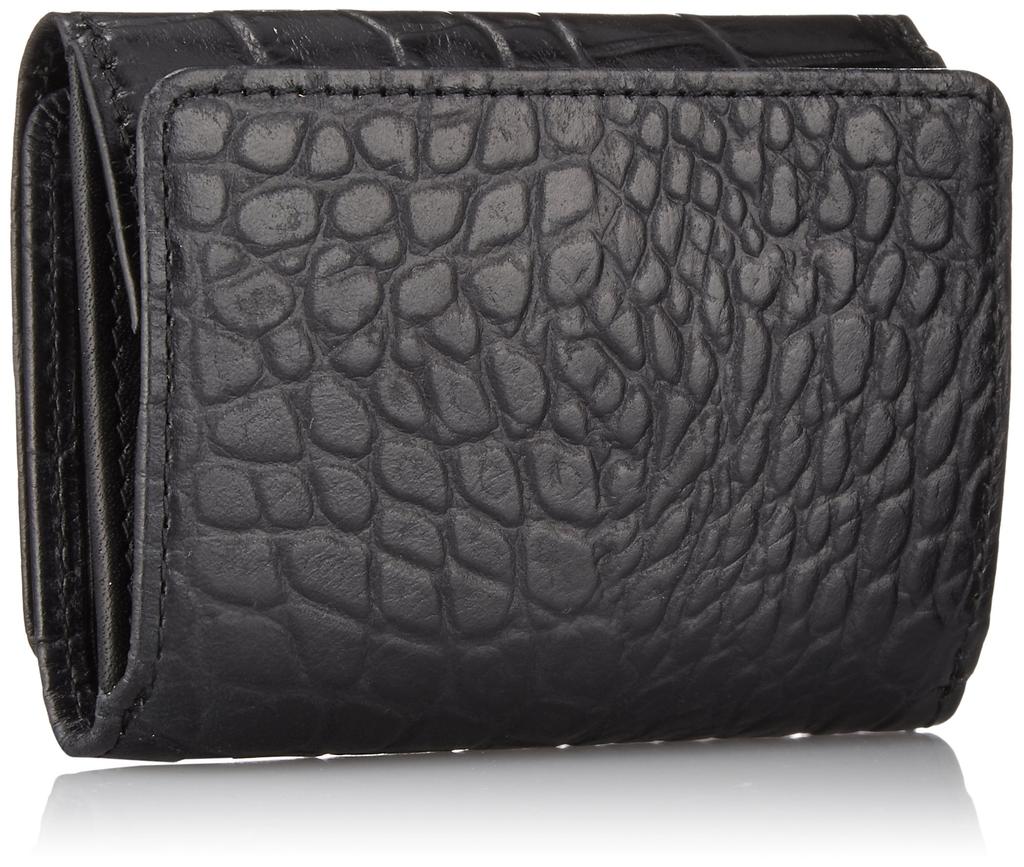 Romeo Crocodile Tri-fold Wallet in Black
