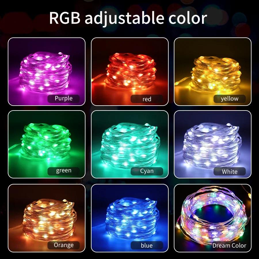 10M USB LED Intelligent Bluetooth Light String RGBIC Decorate Atmosphere Light Suitable for Home Party Holiday Decoration Light