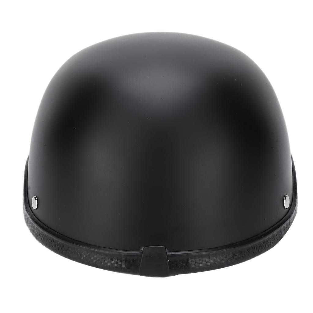 Motorcycle Low Profile Half Face Helmet Skull Cap Matte Black (M)