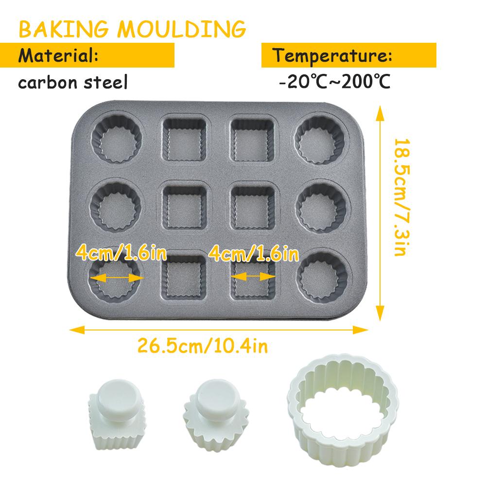 6/12Cups Cake Mold Mini Egg Tart Bread Burger Muffin Cupcake Mold For Household DIY Dessert Baking Pan Oven Trays Cake Tools