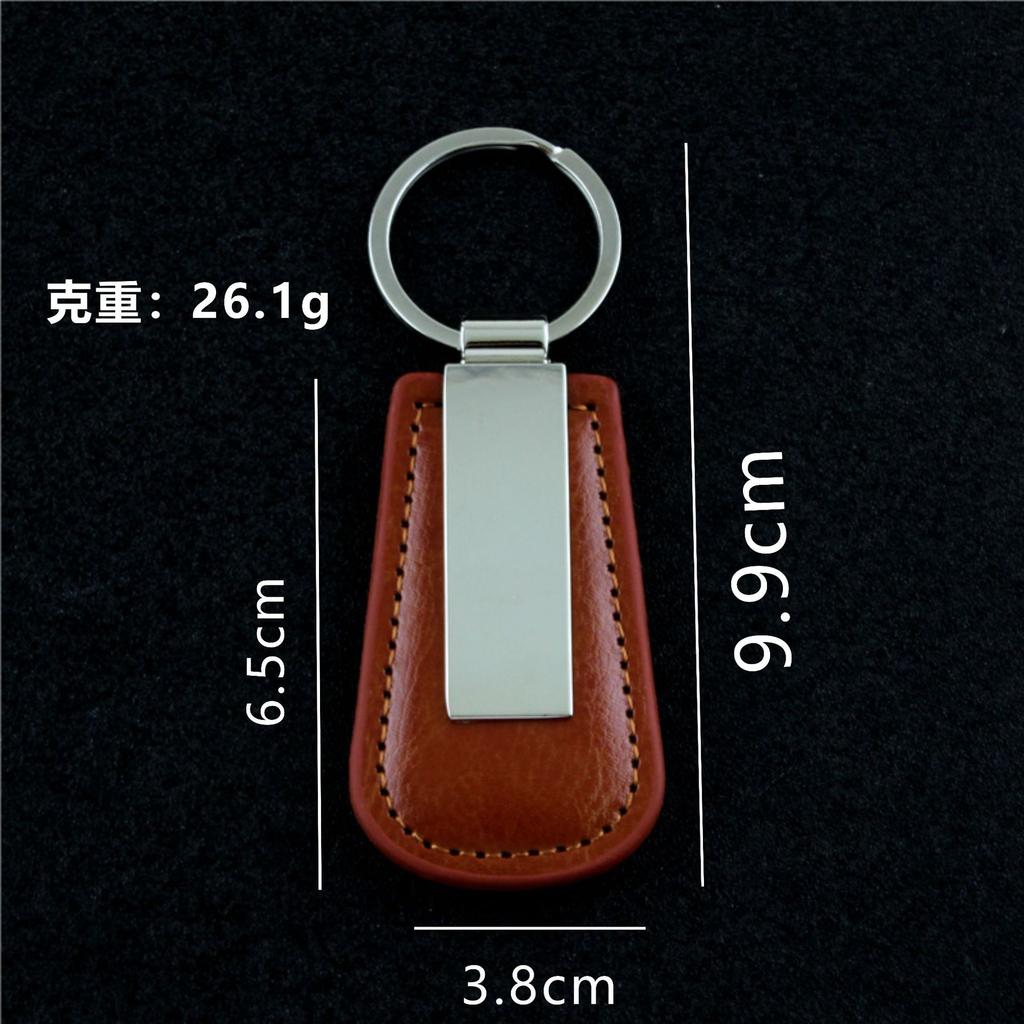 Custom LOGO Name Metal Leather Keychain Car Moto Keyring Motorcycle Pendant Key Chain Ring Gift