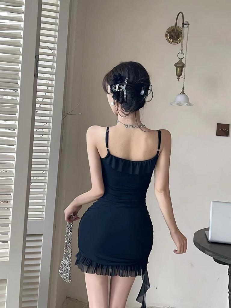 Stylish Sexy French Mesh Dress: Slimming, Figure-Hugging Mini Skirt