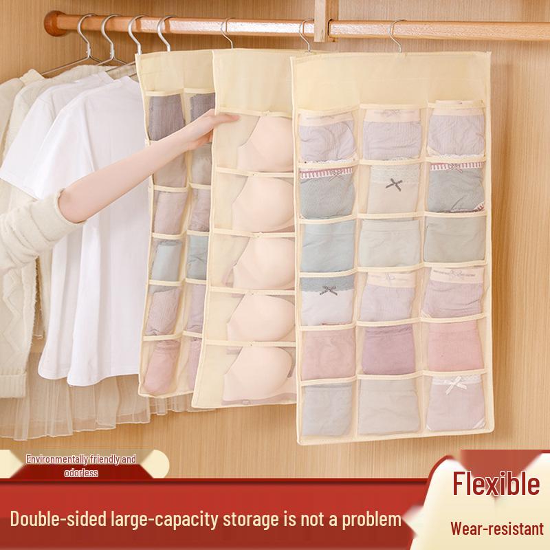 Dual-Sided Underwear Hanging Organizer for Wardrobe & Dorm