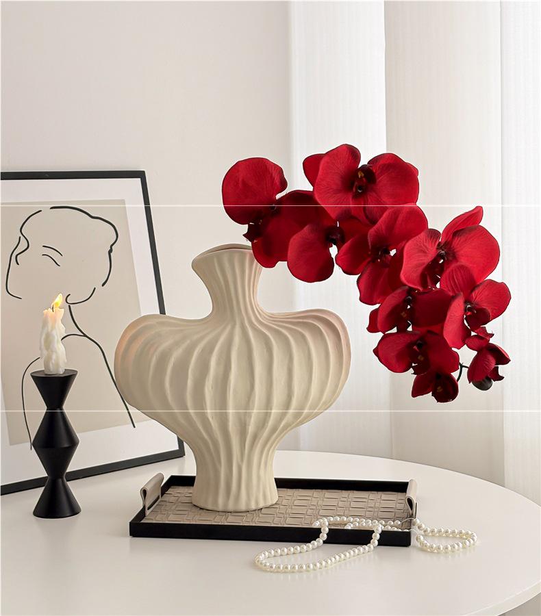 White Phalaenopsis Artificial Floral Arrangement - Realistic High-End Decorative Accent