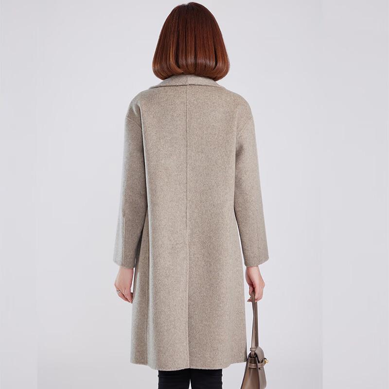 Fengmao Women's Long 100% Wool Double-Faced Coat