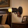 Vintage Wall Sconce Light, Resin Pistol Shaped Statue Night Light, Decorative Indoor Wall Mount Lamp for Bedroom Bedside Living Room Hallway,