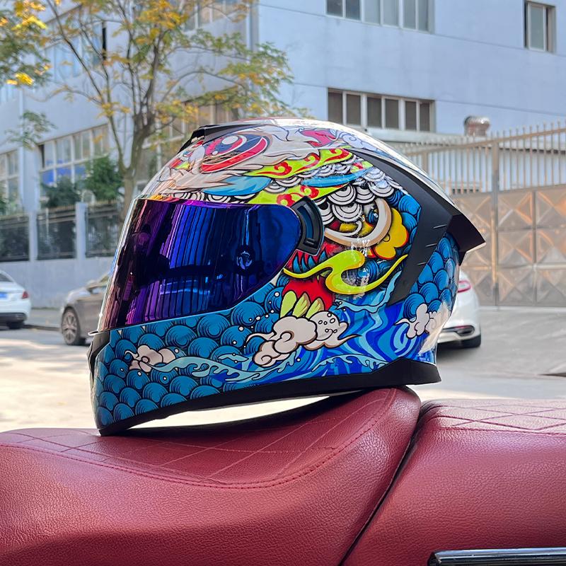Motorcycle Full Face Helmet Moto Racing Helmet Adult Safety Helmet DOT Certified Four Seasons