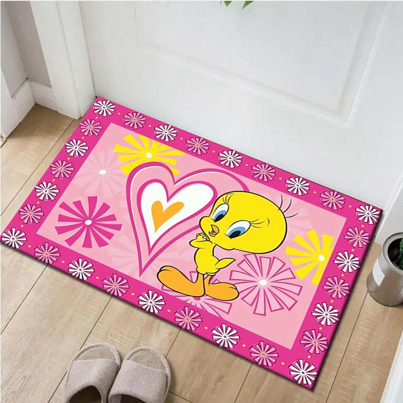 

1pc Office Carpet Chair Mats Tweety Bird Heart Pink Background Perfect for Office Chairs, Living Rooms, Or Bedrooms,Polyester Carpet.HDT154 60cm by 90cm