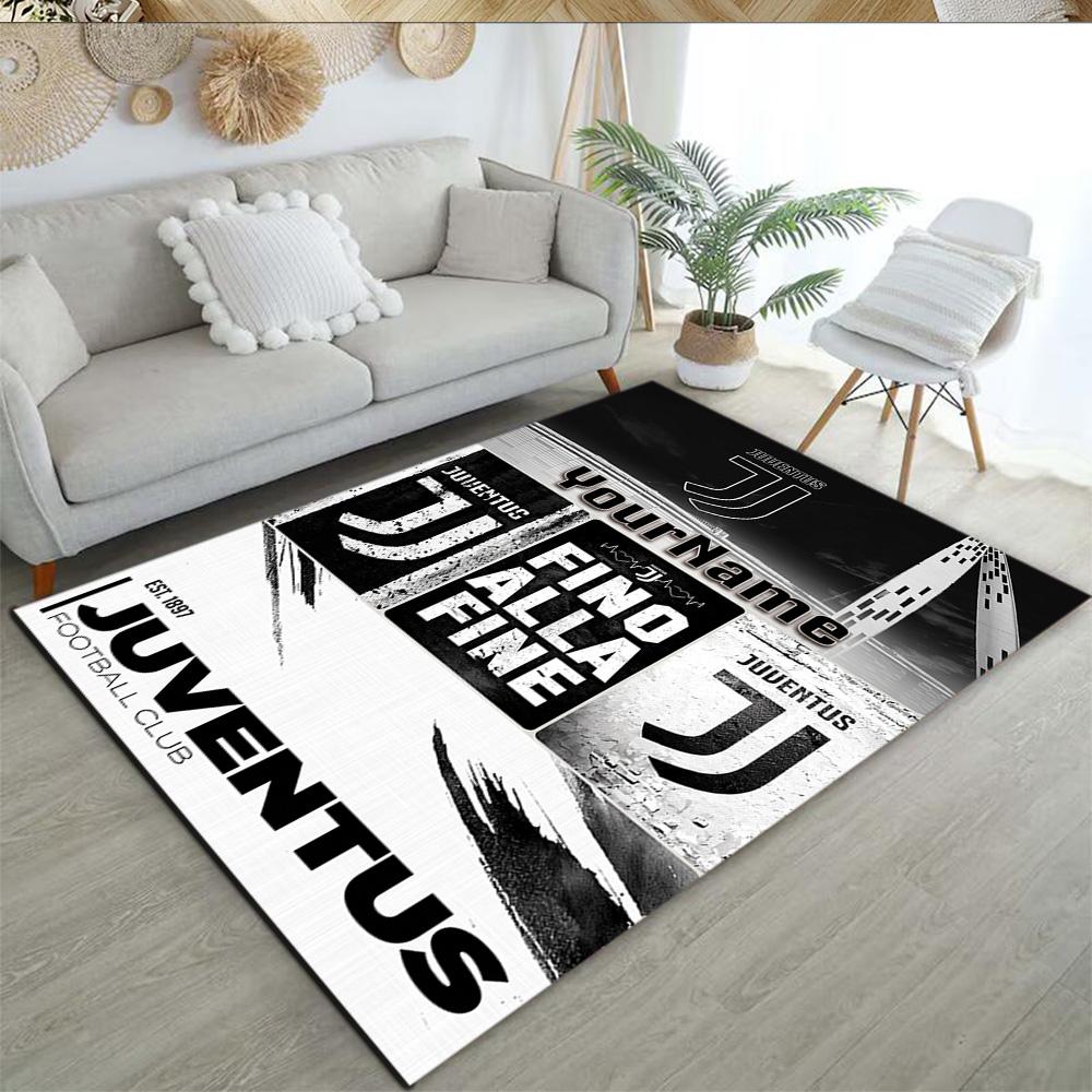 Juventus Customize Text Floor Mat Design for Dining Room Foyer Decorate Room Hallway Antislip Carpet Anime Office Decor Wedding Party Gift