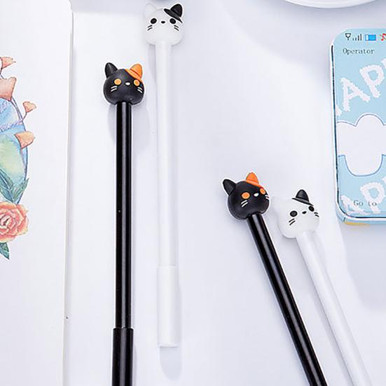 0.5mm Black Ink Cute Cat Head Paw Gel Ink Pen Stationery Office School Supplies