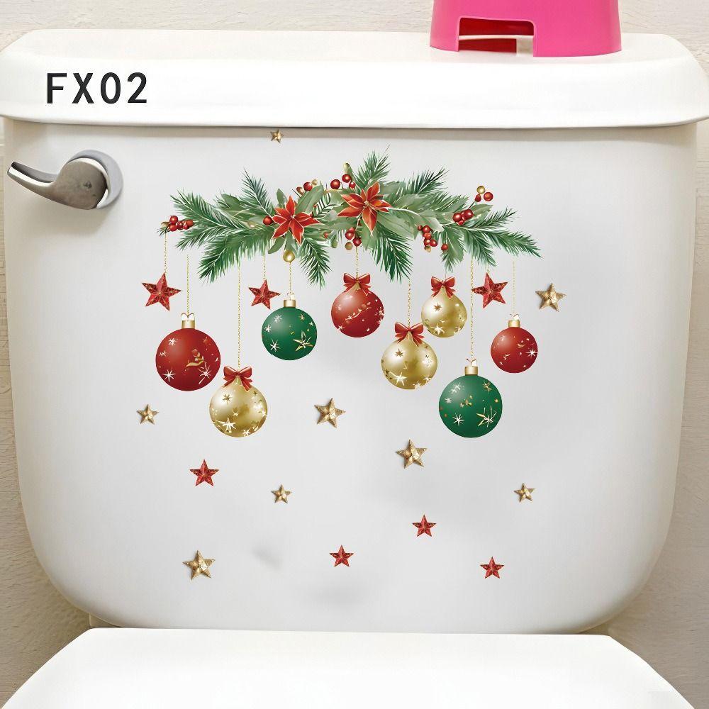 PVC Merry Christmas Decoration Cartoon Decorative Sticker Creative Xmas Sticker  Festival Ornament