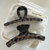 High-end Large Leopard Print Grab Clip Simple Retro Disc Hair Hairpin Back of the Head Hair Volume Temperament Shark Clip