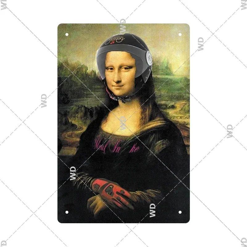Vintage Mona Lisa Metal Tin Sign Retro Wall Art Home Decor Bar Pub Man Cave Gift