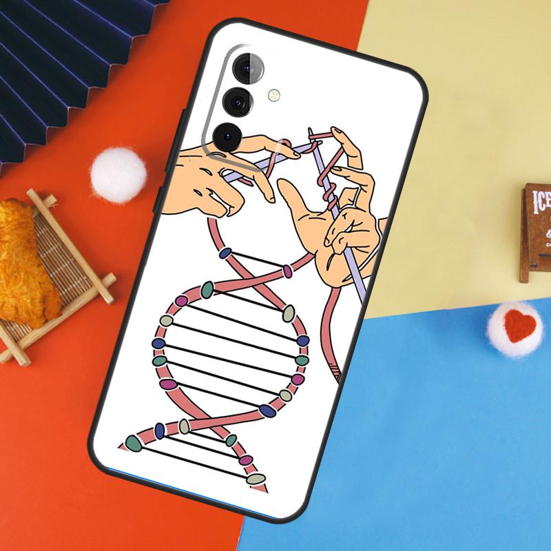 Retro DNA Science Illustration Cover For Samsung Galaxy A15 A25 A35 A55 A52 A32 A12 A14 A34 A54 A51 A71 A53 A33 A13 Case