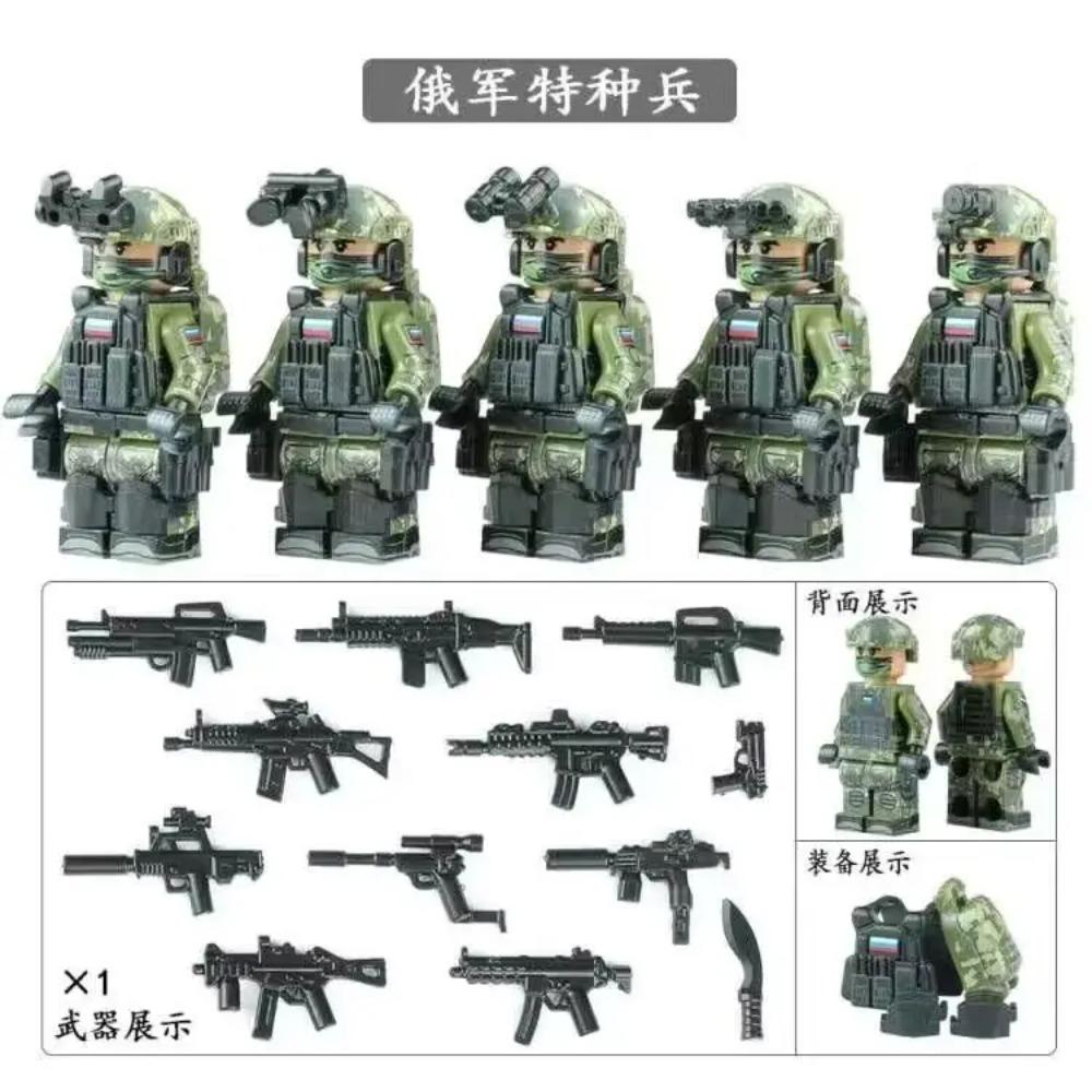 High military US special forces soldiers green beret army weapons miniature building block puzzle birthday gift world war ii