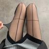 Calze Nere Sexy in Seta con Gambe a Gamberetto Davanti e Dietro, Calze con Fondo Incrociato, Sottili e Ultra-sottili