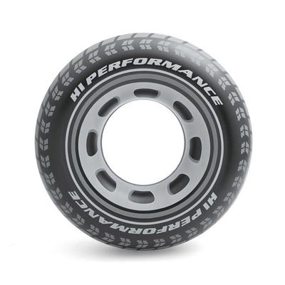 Riesen-Luftmatratze Reifenform 91 cm Schwarz für Kinder und Erwachsene für Pool oder Strand