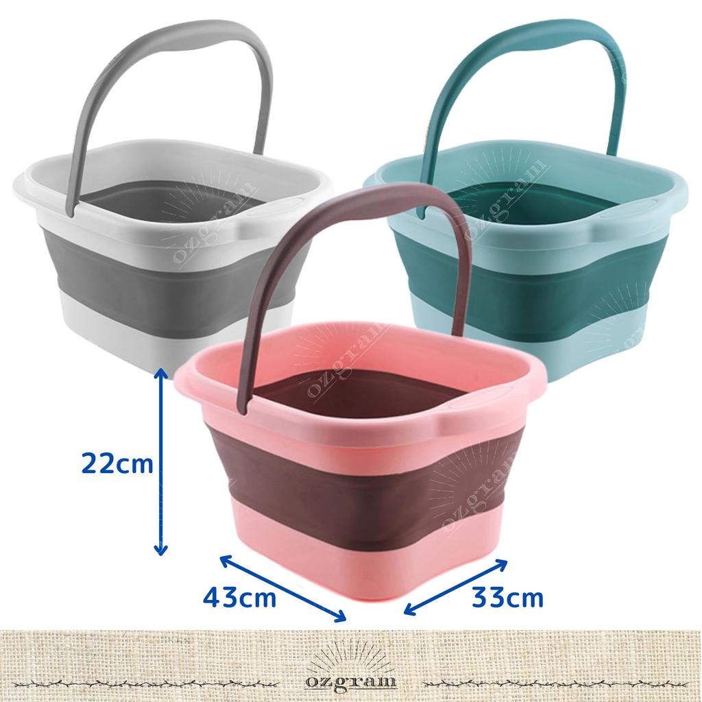 ozgram Foot Bath Foldable Footbath Easy Eco Car Water Disaster 13 Liters [Green] Bucket, Portable, Storage, Bag, Outdoor, Camping, Washing, Laundry,