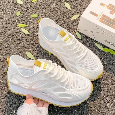 Sapatos malha respirável esportivos sapatos femininos 2025 verão novo sola grossa leve sapatos Forrest Gump sapatos esportivos e de lazer