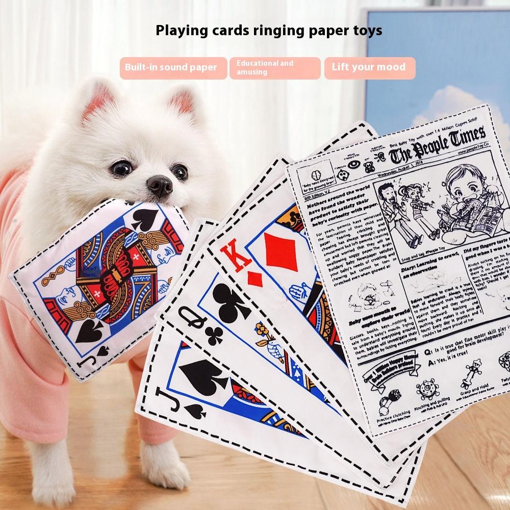 Pet voice relief dog toy ringing paper newspaper simulation ringing paper newspaper playing card toy training teeth grinding