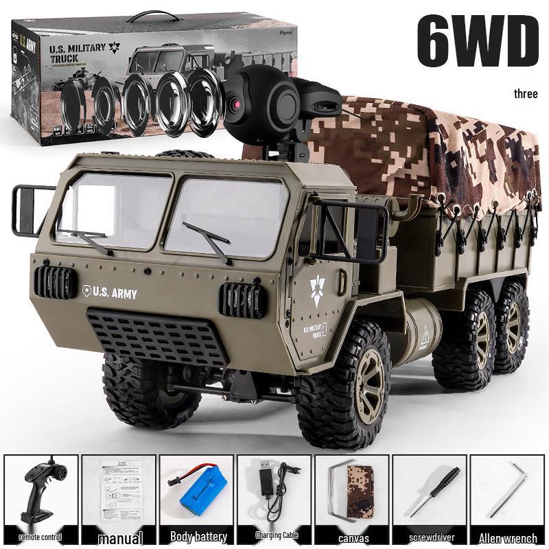 Camion Militar de Transport cu Șase Roți cu Telecomandă 2.4G