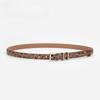 Genuine Leather Women's Belt Retro Alloy Pin Buckle Fashionable Leopard Leather Pattern Belt Decorative Belt for Women